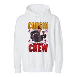 Cousin Crew Thanksgiving Pajamas Cute Gift Garment-Dyed Fleece Hoodie