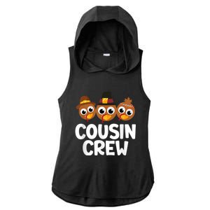 Cousin Crew Turkey Matching Family Thanksgiving Pjs Pajamas Ladies PosiCharge Tri-Blend Wicking Draft Hoodie Tank