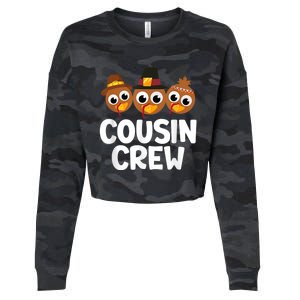 Cousin Crew Turkey Matching Family Thanksgiving Pjs Pajamas Cropped Pullover Crew