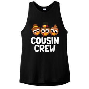 Cousin Crew Turkey Matching Family Thanksgiving Pjs Pajamas Ladies PosiCharge Tri-Blend Wicking Tank