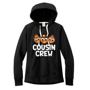 Cousin Crew Turkey Matching Family Thanksgiving Pjs Pajamas Women's Fleece Hoodie