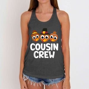 Cousin Crew Turkey Matching Family Thanksgiving Pjs Pajamas Women's Knotted Racerback Tank