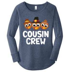 Cousin Crew Turkey Matching Family Thanksgiving Pjs Pajamas Women's Perfect Tri Tunic Long Sleeve Shirt