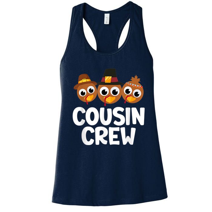 Cousin Crew Turkey Matching Family Thanksgiving Pjs Pajamas Women's Racerback Tank