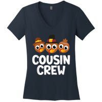 Cousin Crew Turkey Matching Family Thanksgiving Pjs Pajamas Women's V-Neck T-Shirt