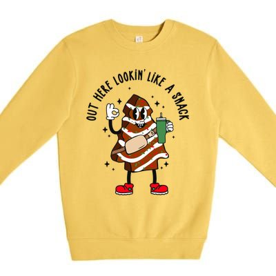 Coffee Christmas Tree Cake Out Here Lookin Like A Snack Xmas Gift Premium Crewneck Sweatshirt