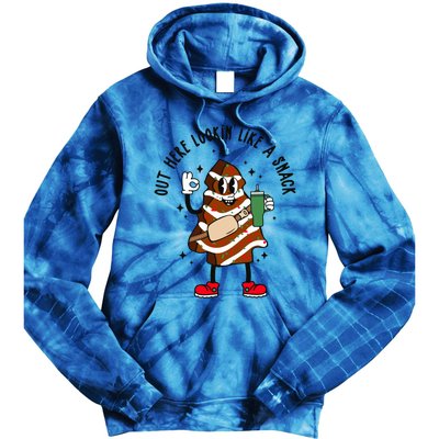 Coffee Christmas Tree Cake Out Here Lookin Like A Snack Xmas Gift Tie Dye Hoodie