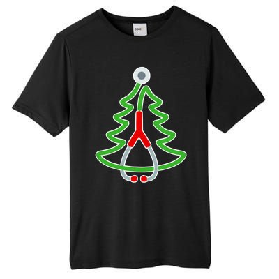 Custom Christmas Tree Stethoscope Christmas Nurse Gift Tall Fusion ChromaSoft Performance T-Shirt