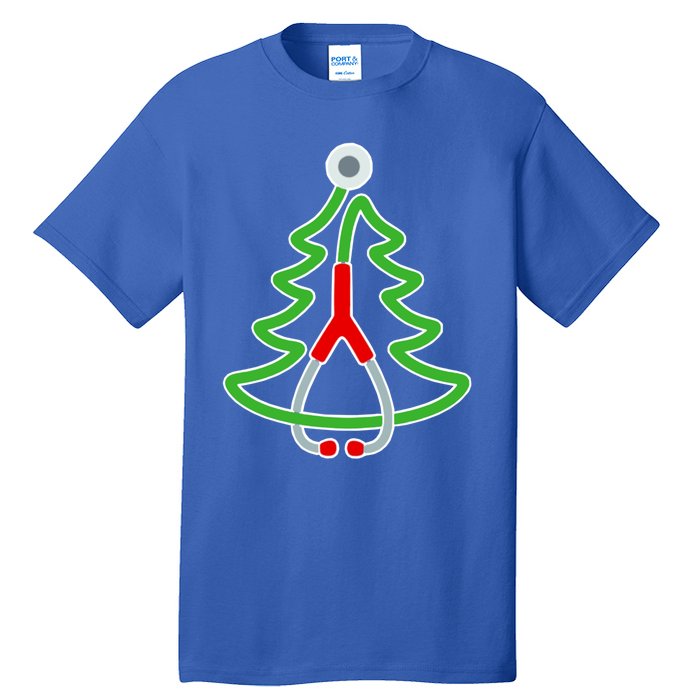 Custom Christmas Tree Stethoscope Christmas Nurse Gift Tall T-Shirt