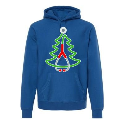 Custom Christmas Tree Stethoscope Christmas Nurse Gift Premium Hoodie