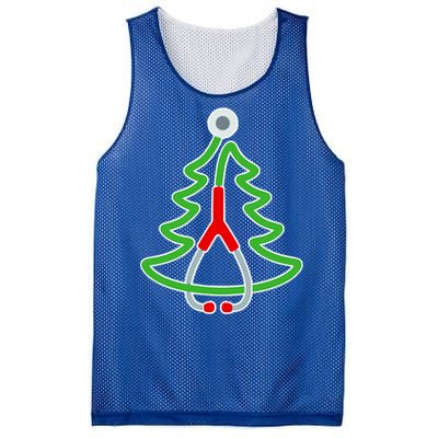 Custom Christmas Tree Stethoscope Christmas Nurse Gift Mesh Reversible Basketball Jersey Tank