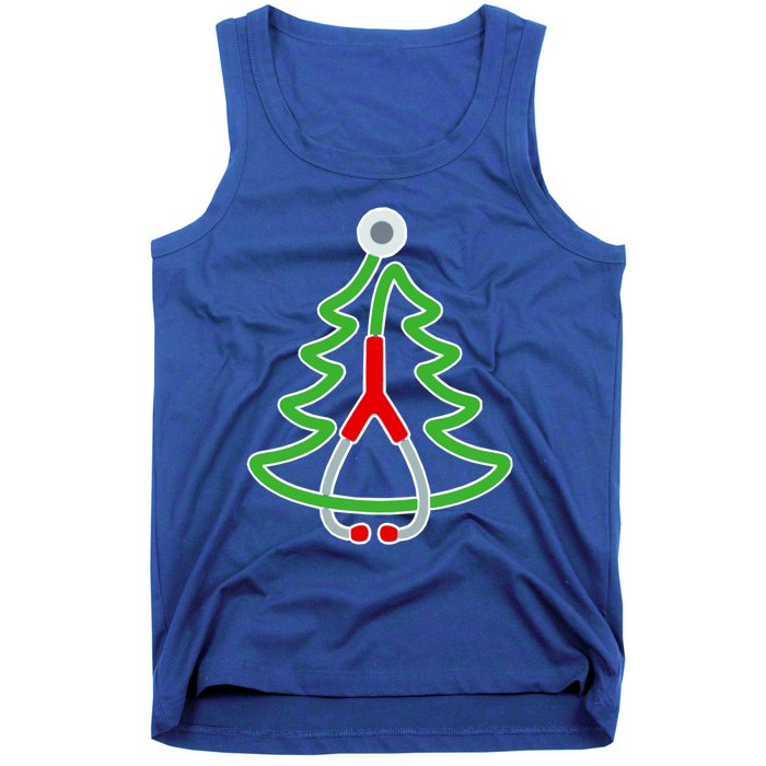 Custom Christmas Tree Stethoscope Christmas Nurse Gift Tank Top