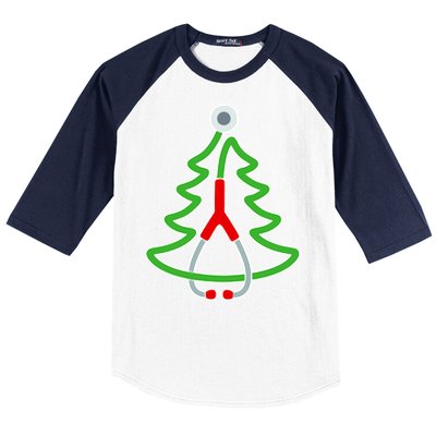 Custom Christmas Tree Stethoscope Christmas Nurse Gift Baseball Sleeve Shirt