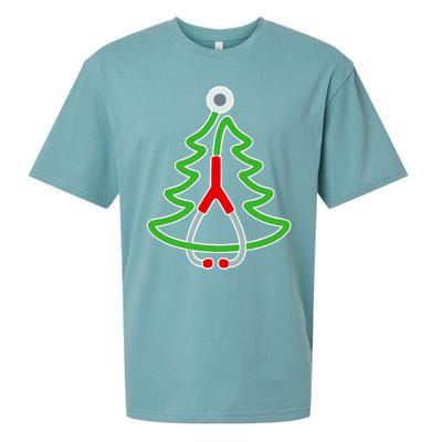 Custom Christmas Tree Stethoscope Christmas Nurse Gift Sueded Cloud Jersey T-Shirt