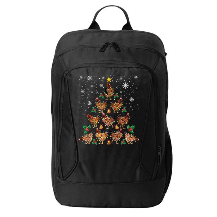 Chicken Christmas Tree Xmas Merry Chickmas Santa Chicken City Backpack