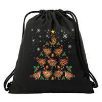 Chicken Christmas Tree Xmas Merry Chickmas Santa Chicken Drawstring Bag