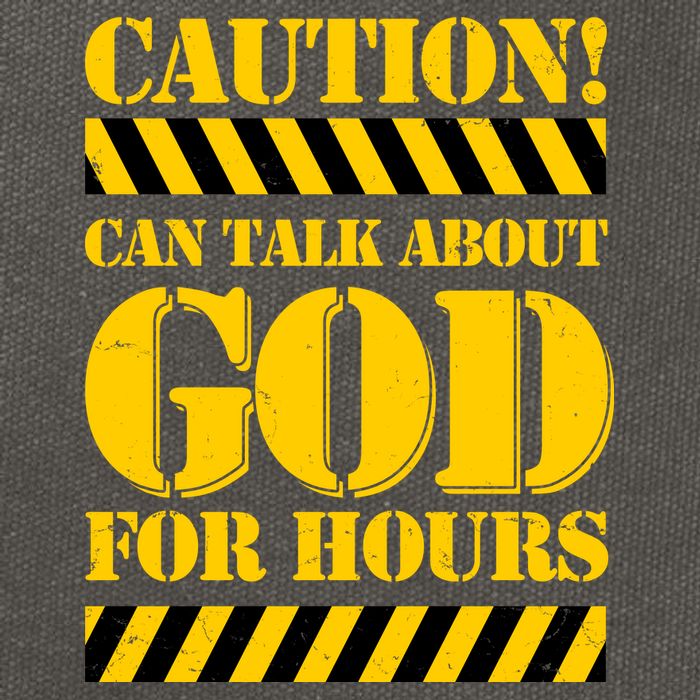 Caution! Can Talk About God For Hours Cotton Canvas Backpack