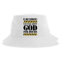 Caution! Can Talk About God For Hours Sustainable Bucket Hat