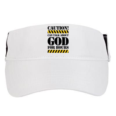 Caution! Can Talk About God For Hours Adult Drive Performance Visor