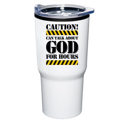 Caution! Can Talk About God For Hours Tumbler