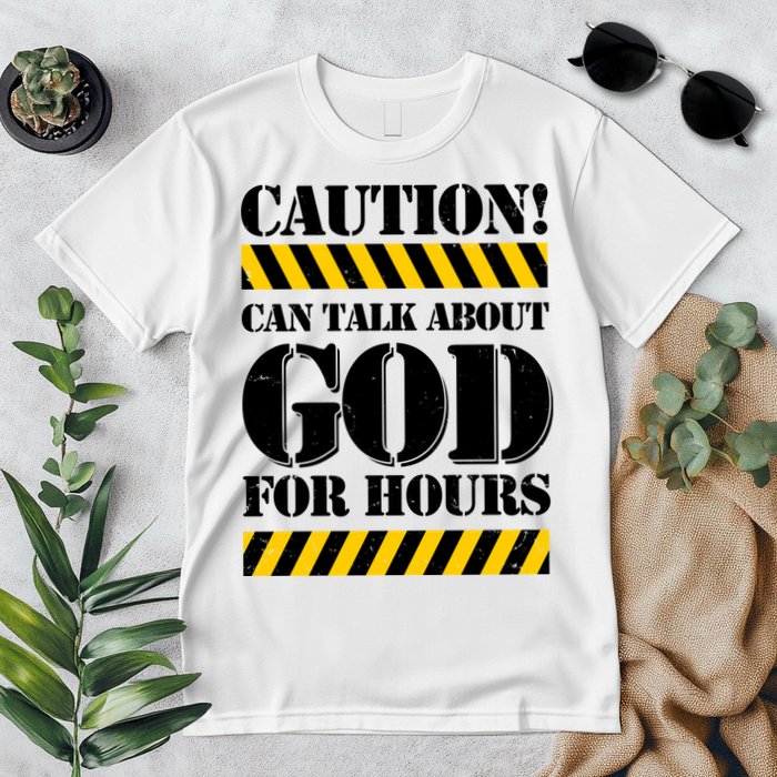 Caution! Can Talk About God For Hours Premium T-Shirt