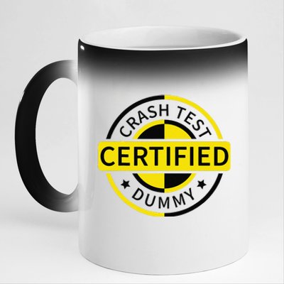 Certified Crash Test Dummy Funny Injury For Injured Friend 11oz Black Color Changing Mug