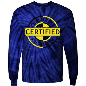 Certified Crash Test Dummy Funny Injury For Injured Friend Tie-Dye Long Sleeve Shirt