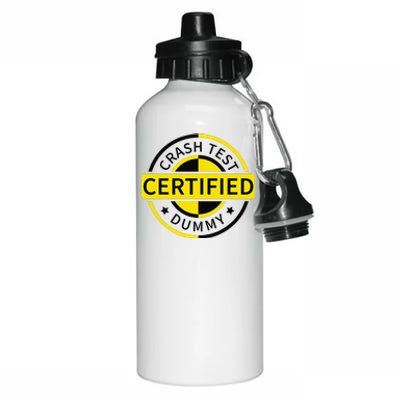 Certified Crash Test Dummy Funny Injury For Injured Friend Aluminum Water Bottle