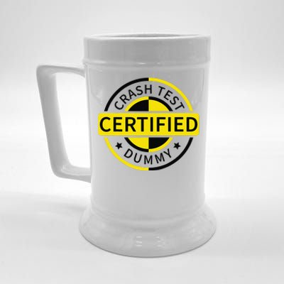 Certified Crash Test Dummy Funny Injury For Injured Friend Beer Stein