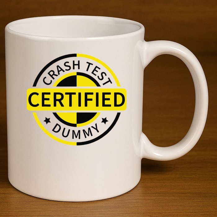 Certified Crash Test Dummy Funny Injury For Injured Friend 11oz C Handle Ceramic Mug