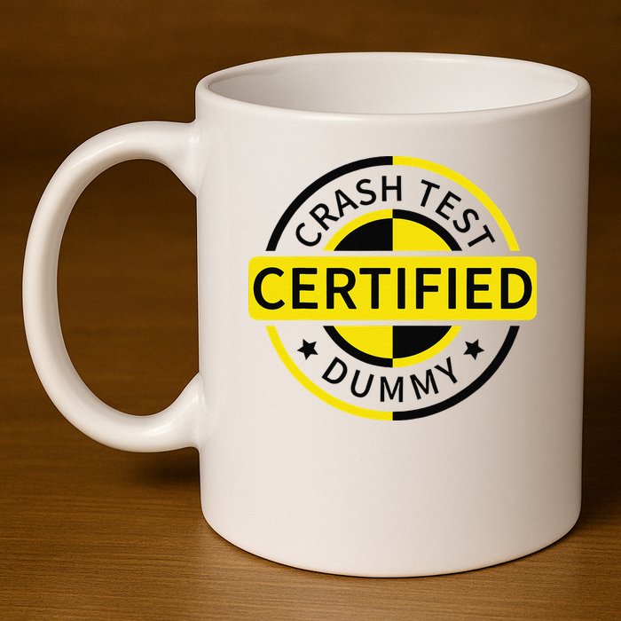 Certified Crash Test Dummy Funny Injury For Injured Friend 11oz C Handle Ceramic Mug