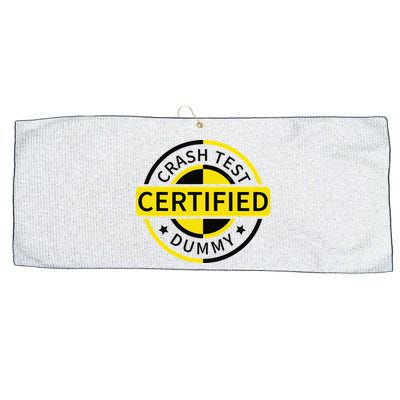 Certified Crash Test Dummy Funny Injury For Injured Friend Large Microfiber Waffle Golf Towel