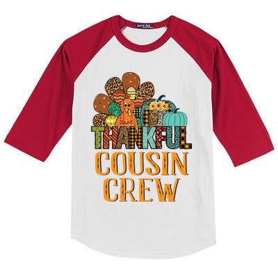 Cousin Crew Turkey Thankful Thanksgiving For Family Cool Gift Kids Colorblock Raglan Jersey