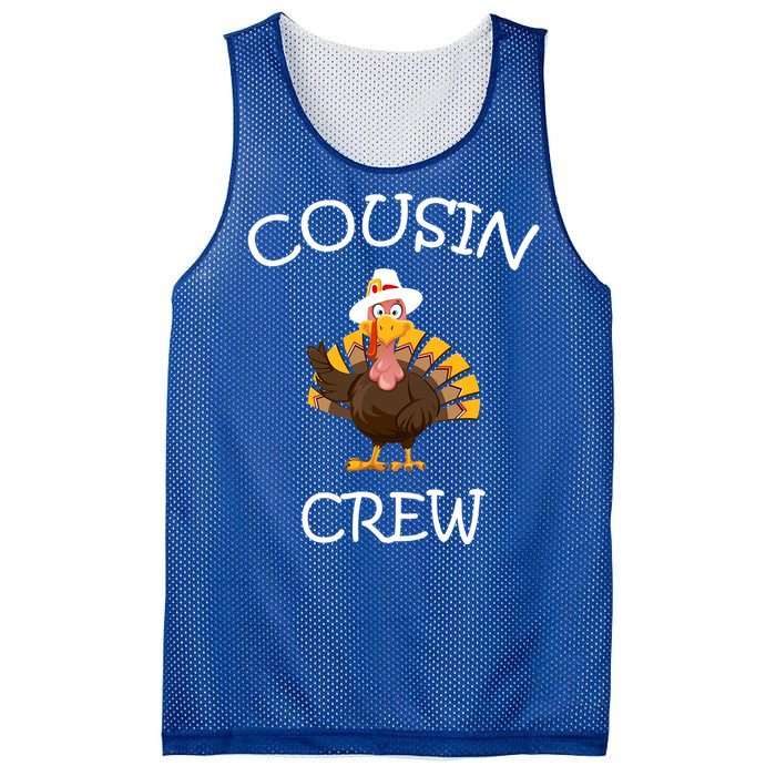 Cousin Crew Turkey Thanksgiving Family Graphic Gift Mesh Reversible Basketball Jersey Tank