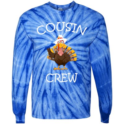 Cousin Crew Turkey Thanksgiving Family Graphic Gift Tie-Dye Long Sleeve Shirt