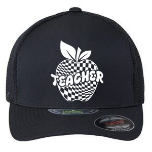 Cool Checkered Teacher Apple Flexfit Unipanel Trucker Cap