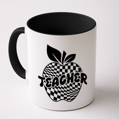 Cool Checkered Teacher Apple Mug