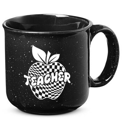 Cool Checkered Teacher Apple 15oz Campfire Ceramic Mug