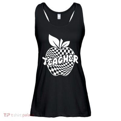 Cool Checkered Teacher Apple Ladies Essential Flowy Tank