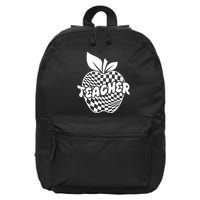 Cool Checkered Teacher Apple 16 in Basic Backpack