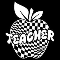 Cool Checkered Teacher Apple 16 in Basic Backpack