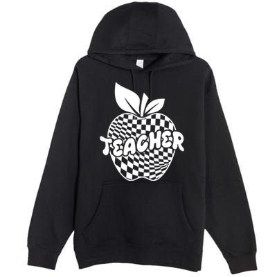 Cool Checkered Teacher Apple Premium Pullover Hoodie