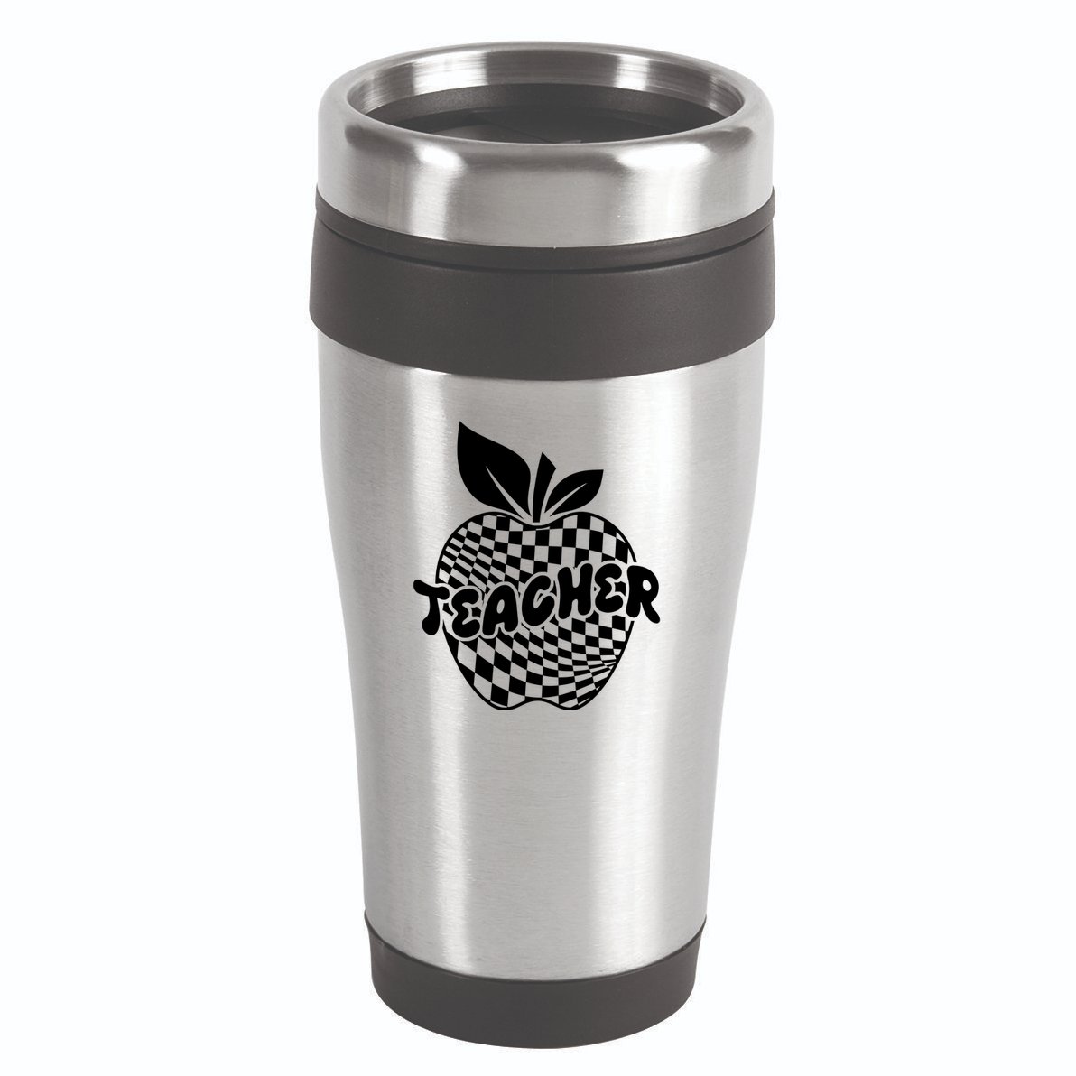 Cool Checkered Teacher Apple 16oz Travel Tumbler