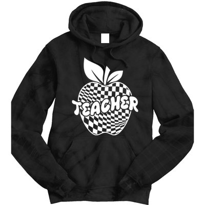 Cool Checkered Teacher Apple Tie Dye Hoodie