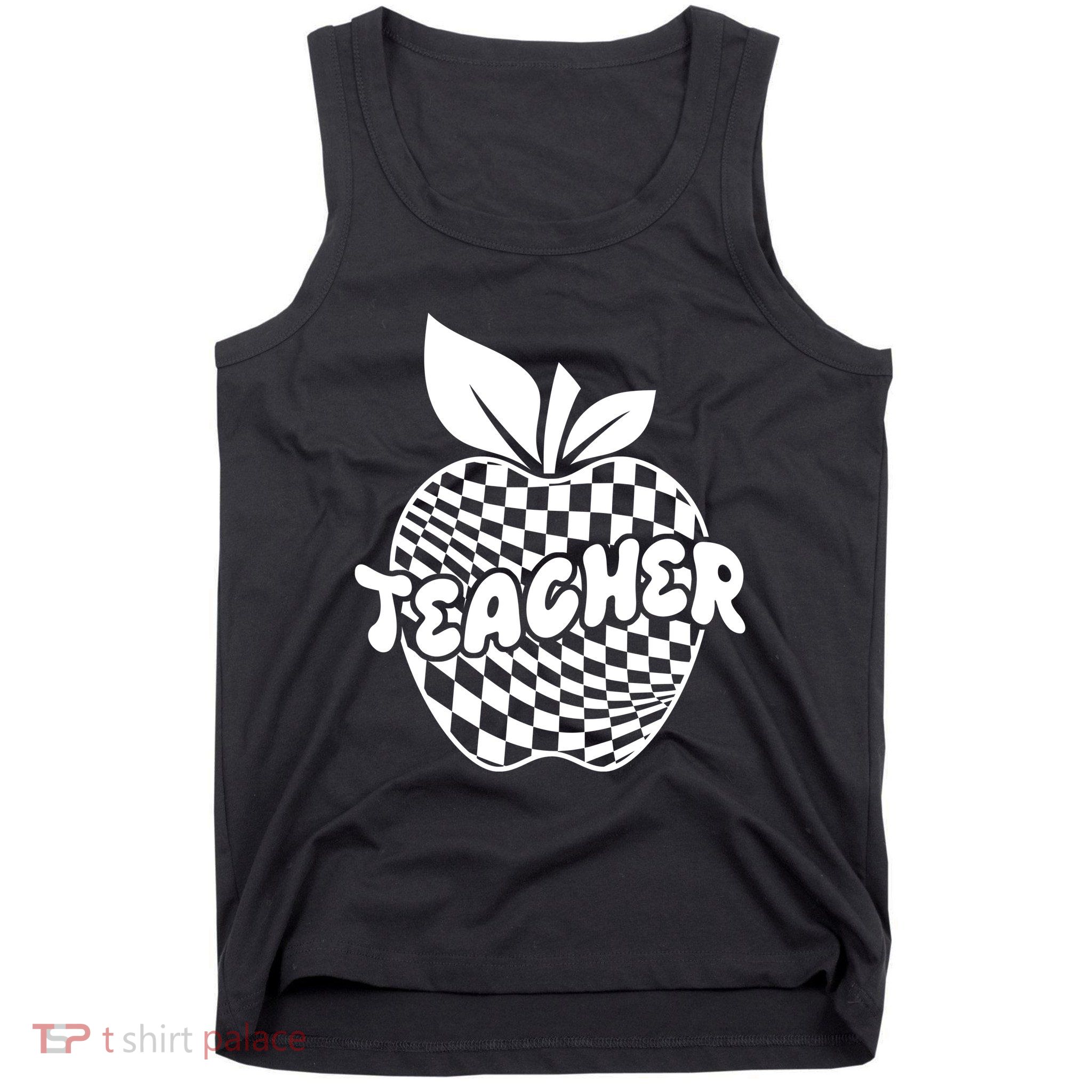 Cool Checkered Teacher Apple Tank Top