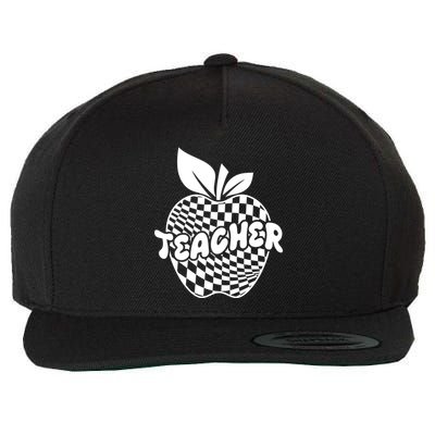 Cool Checkered Teacher Apple Wool Snapback Cap