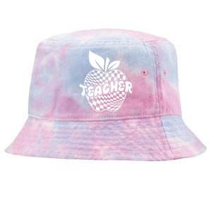 Cool Checkered Teacher Apple Tie-Dyed Bucket Hat