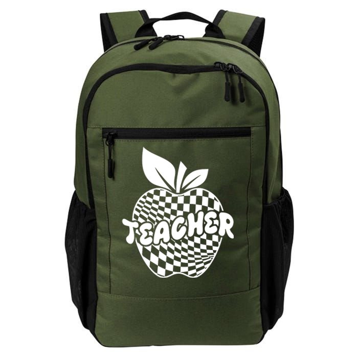 Cool Checkered Teacher Apple Daily Commute Backpack