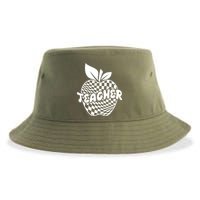 Cool Checkered Teacher Apple Sustainable Bucket Hat
