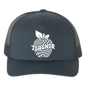 Cool Checkered Teacher Apple Yupoong Adult 5-Panel Trucker Hat